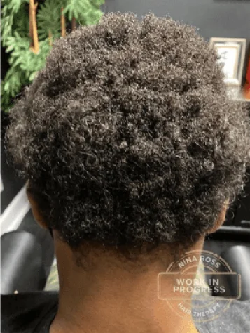 The same hair after 16 weeks of treatment